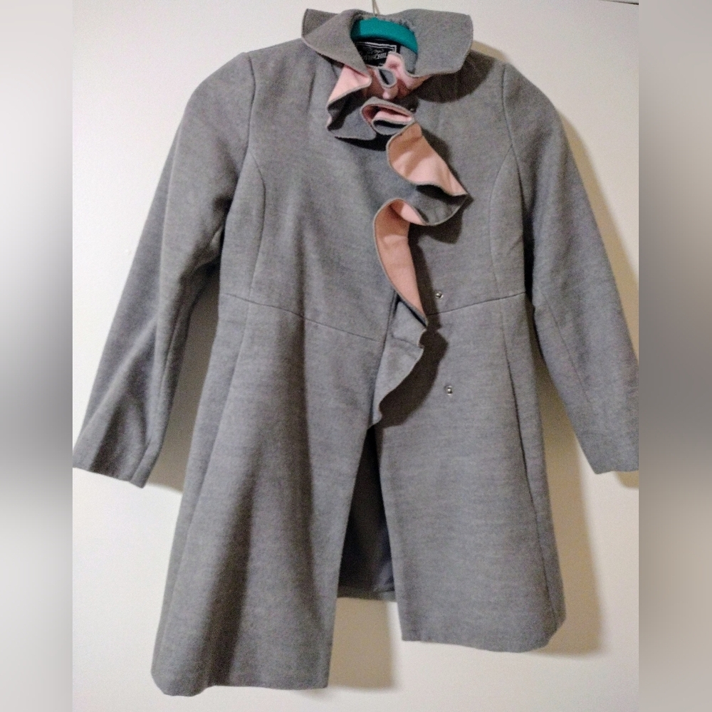 Girls coat, like new grey/pink